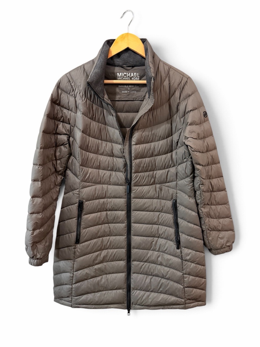 Michael Kors Packable Down Fill Knee Length Jacket Puffer Size Medium